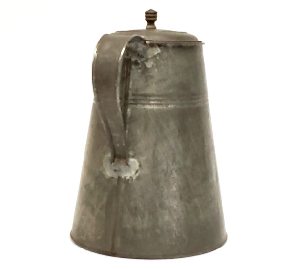 Antique Tin Coffee Pot With Soldered Seams, 1800's
