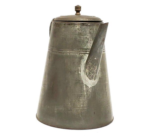 Antique Tin Coffee Pot With Soldered Seams, 1800's