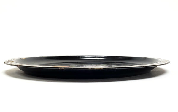 Vintage Hand-Painted Petite Oval Floral Toleware Tray
