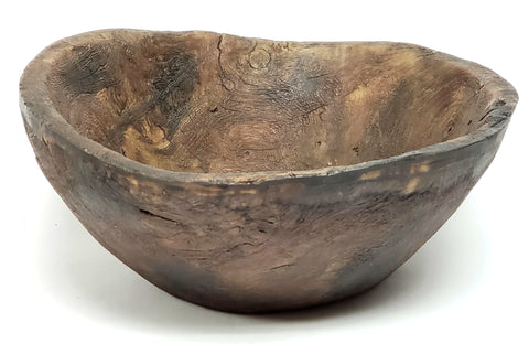 Early Primitive Hand Carved Wooden Grease Bowl