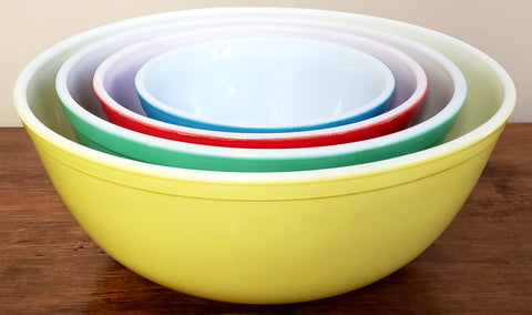 Vintage Pyrex Primary Colors Nesting Mixing Bowls, Set of 4