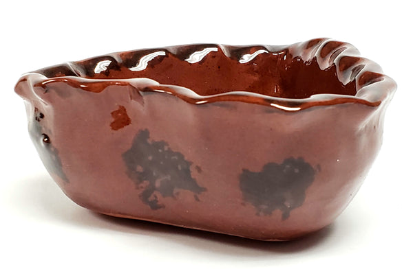 Ned Foltz Pottery 4 1/2" Heart Shaped Redware Trinket Dish - Pennsylvania Pottery c. 1984