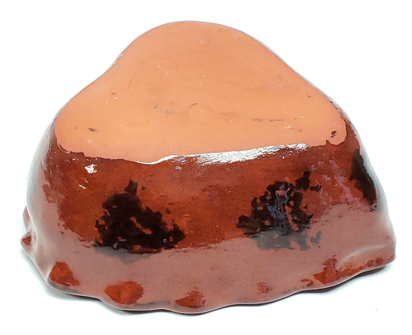 Ned Foltz Pottery 4 1/2" Heart Shaped Redware Trinket Dish - Pennsylvania Pottery c. 1984