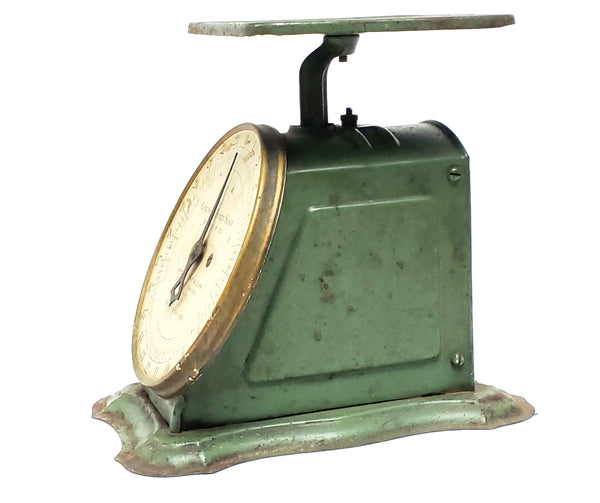 Antique Green Columbia Family Kitchen Scale Lander Frary & Clark Pat. 1907