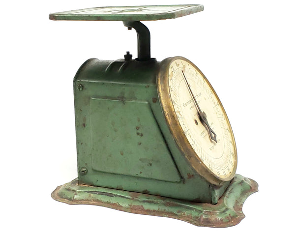 Antique Green Columbia Family Kitchen Scale Lander Frary & Clark Pat. 1907
