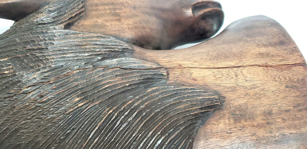 Vintage Wooden Carved Sculptural Horse Heads - Set of 2