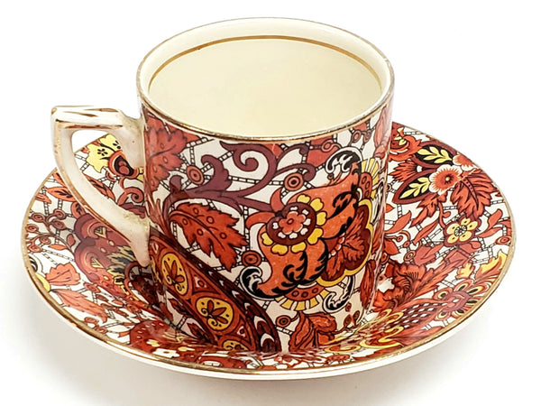 Alfred Meakin Chintz Demitasse Cup & Saucer, England C 1900-1921