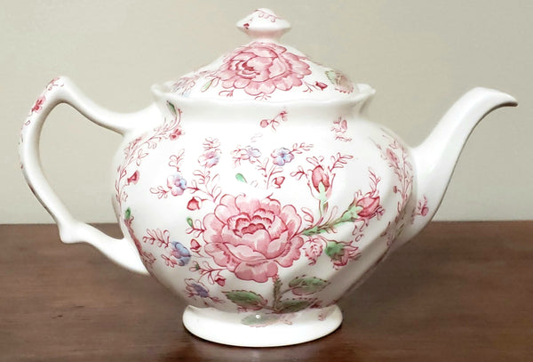 Johnson Brothers Rose Chintz Pink English Tea Pot, Made in England