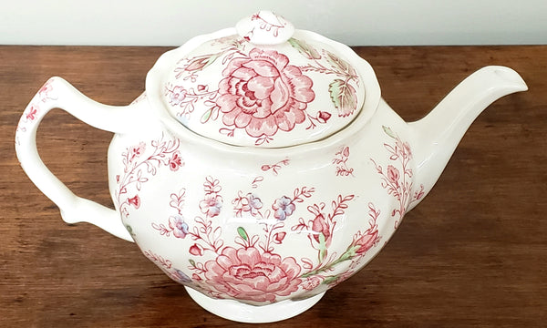 Johnson Brothers Rose Chintz Pink English Tea Pot, Made in England