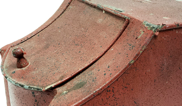 Antique Red Tin Toleware, Kitchen Storage Canister-Bin, Original Red and Black Paint