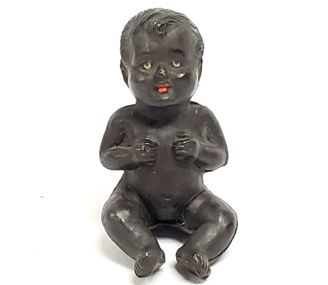 Black African Miniature Celluloid Doll, Germany, Unusual Form, Early Mark Pre 1921