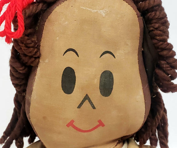 Little Lulu 15" Stuffed Cloth Doll, ~ Mid-20th Century
