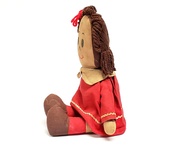 Little Lulu 15" Stuffed Cloth Doll, ~ Mid-20th Century
