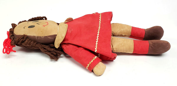 Little Lulu 15" Stuffed Cloth Doll, ~ Mid-20th Century