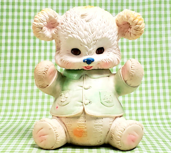 Vintage Squeaky Rubber Sleep Eyes Toy Bear by Edward Mobley Co., 1962