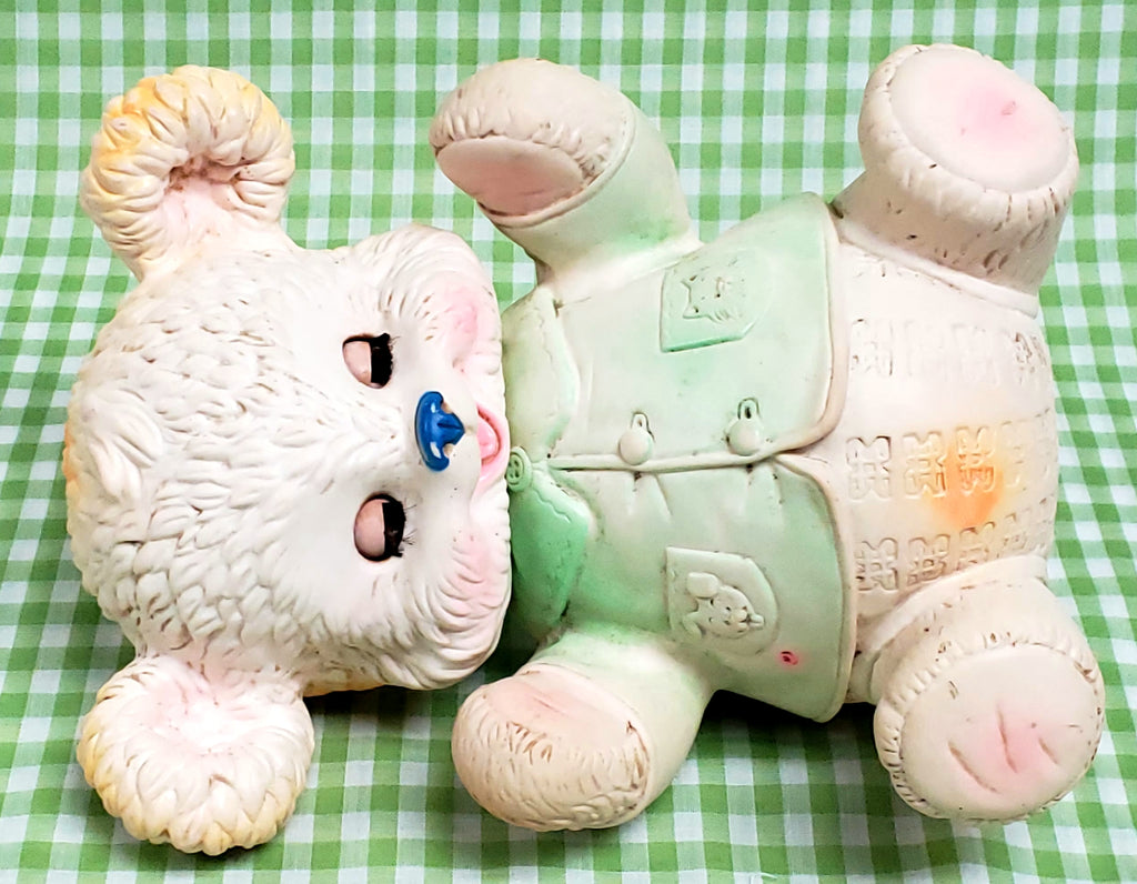 Vintage 1961 Edward Mobley Bunny Rabbit Sleepy Eyes Squeaky Baby Toy 10.5”