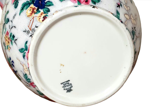 Antique English Crown Ducal Ware Chintz Pitcher & Wash Basin Set Ascot Pattern 1920's