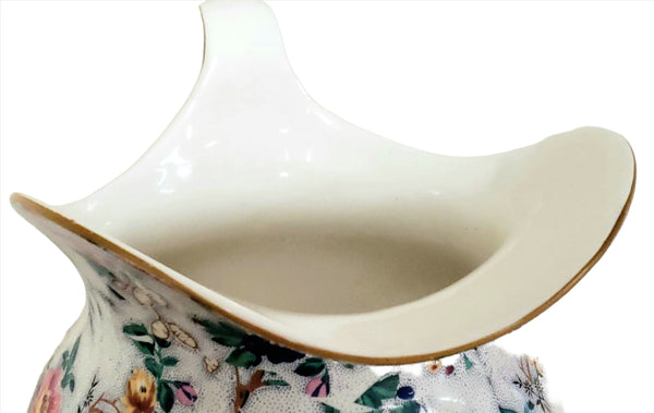 Antique English Crown Ducal Ware Chintz Pitcher & Wash Basin Set Ascot Pattern 1920's