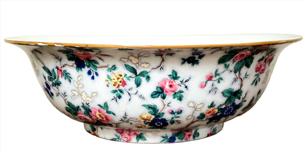 Antique English Crown Ducal Ware Chintz Pitcher & Wash Basin Set Ascot Pattern 1920's
