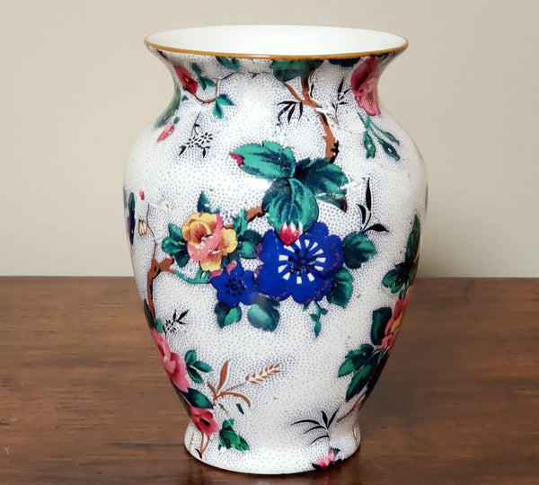 Crown Ducal English Sponge Bowl No Lid & Tooth Brush Holder "Ascot" Chintz England