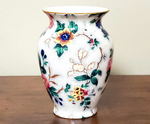 Crown Ducal English Sponge Bowl No Lid & Tooth Brush Holder "Ascot" Chintz England