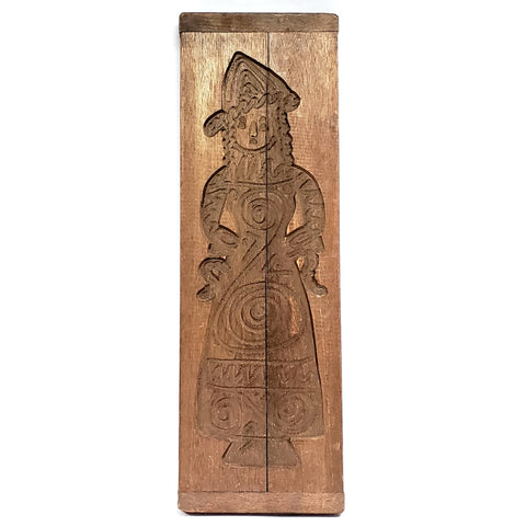 Large Vintage 31" Belgian Hand Carved Wood Speculaas Cookie Mold Display