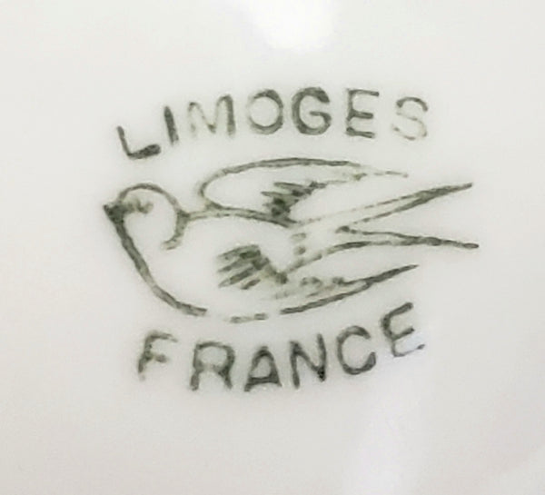 Antique Limoges France Porcelain Oyster Plate with Floral - Pink Roses