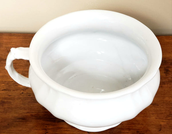 Antique White Ironstone Chamber Pot, Johnson Brothers England - No Lid ~ Early 1900's