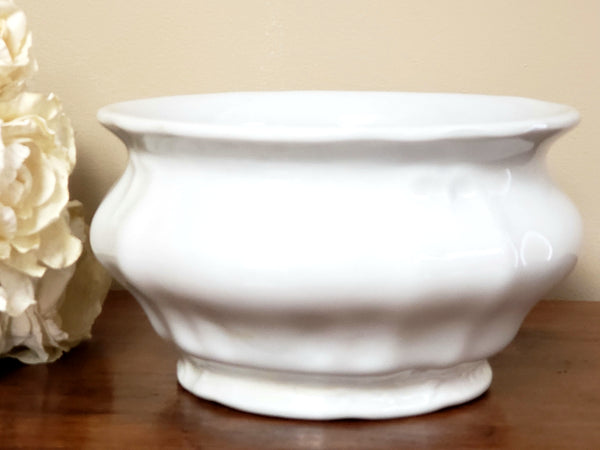 Antique White Ironstone Chamber Pot, Johnson Brothers England - No Lid ~ Early 1900's