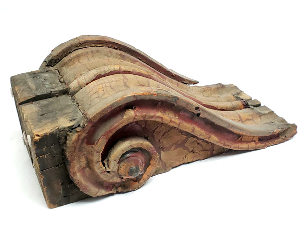 Single Large Antique Architectural Salvage Wooden Corbel ~ Victorian Era