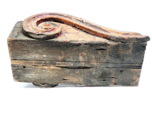 Single Large Antique Architectural Salvage Wooden Corbel ~ Victorian Era