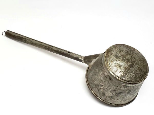 Antique 23" Long Handled Tin Water Ladle Dipper w/ Soldered Seams