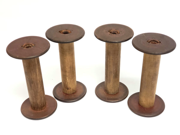 Antique Wooden Textiles Spools - Collection of 4 - Crafting or Repurpose