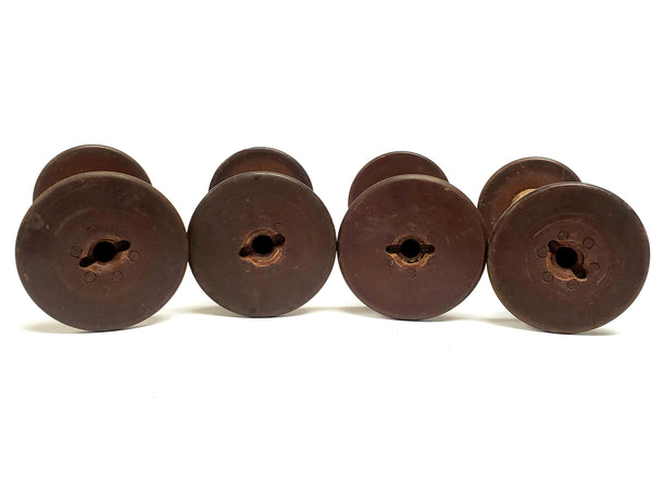 Antique Wooden Textiles Spools - Collection of 4 - Crafting or Repurpose