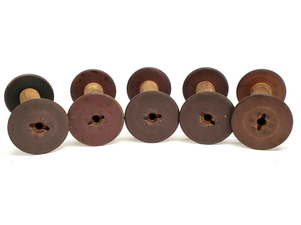 Antique Wooden Textile Spools - Collection of 5 - Crafting or Repurpose Project