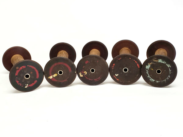 Antique Wooden Textile Spools - Collection of 5 - Crafting or Repurpose Project