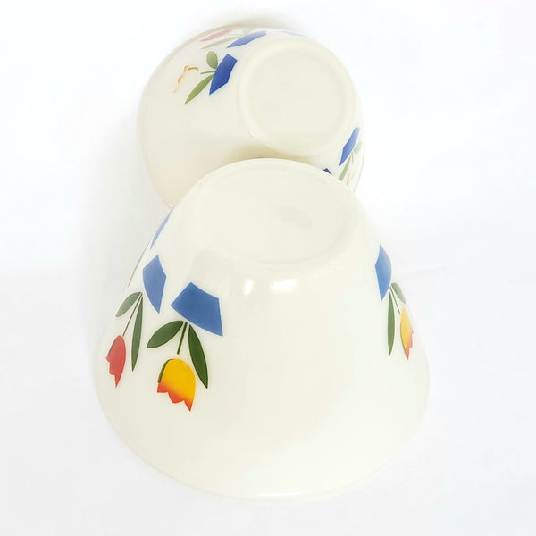 Fire King Tulip Deep Glass Mixing Bowl Set of 4 by Anchor Hocking ~1940's
