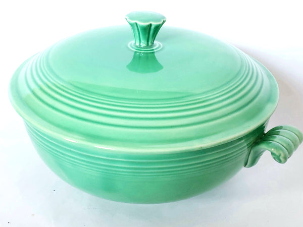 Vintage Fiesta® Ceramic Original Light Green Covered Casserole w/ Lid by Homer Laughlin