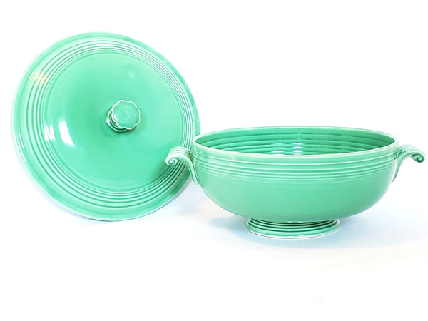 Vintage Fiesta® Ceramic Original Light Green Covered Casserole w/ Lid by Homer Laughlin