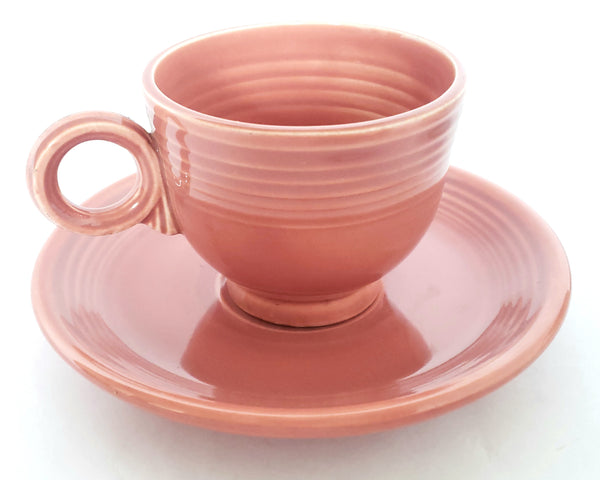 Vintage Genuine Fiesta 7 pc Collection Tea Cups, Saucers Plates by Homer Laughlin U.S.A.