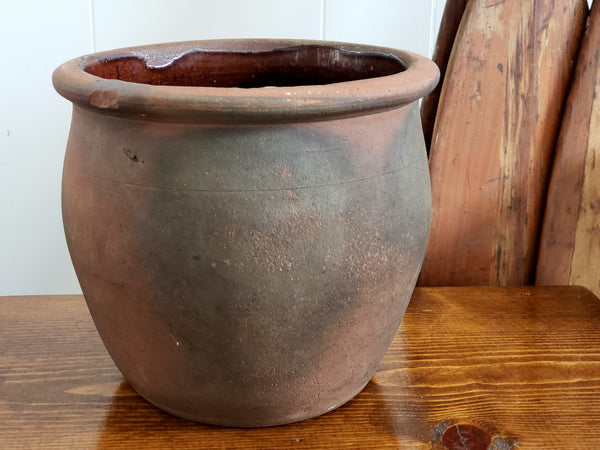 Antique Pennsylvania 7" Redware Pottery Crock