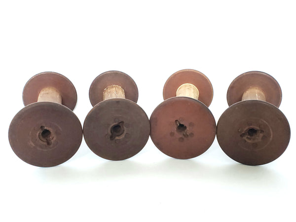 Antique Wooden Textile Spools - Collection of 4 - Crafting or Repurpose Project