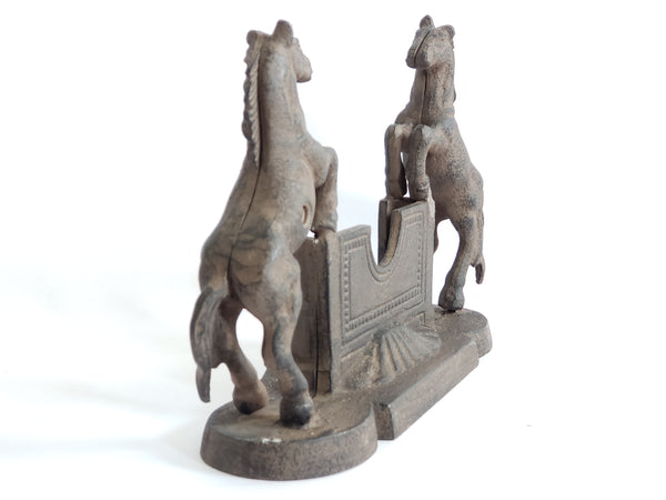 Cast Iron Business Card Holder "Rearing Horses"