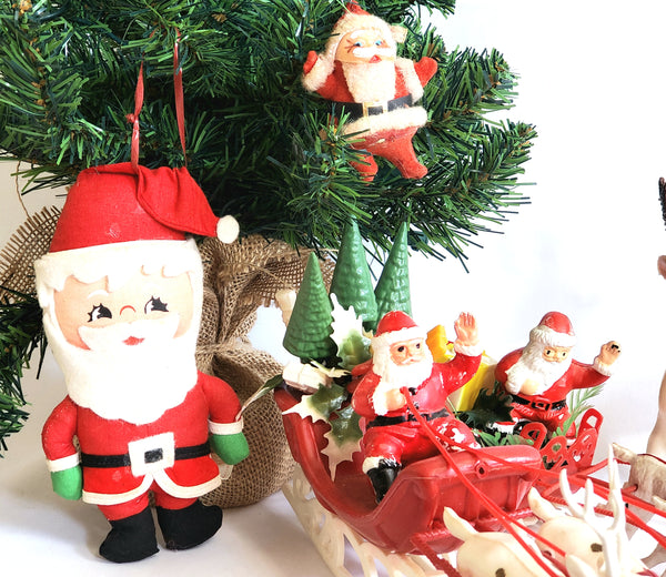 Lot of 6 Mid Century Christmas Figurines & Ornaments - Vintage Christmas