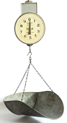 HANSON 842 Hanging Produce Mercantile Scale w/ Scoop Pan - Chicago, IL - Farmhouse Accent
