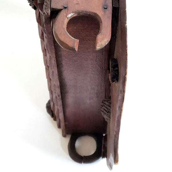 Tramp Art Hand Crafted-Carved Wooden Wall Box Comb Holder - Depression Era