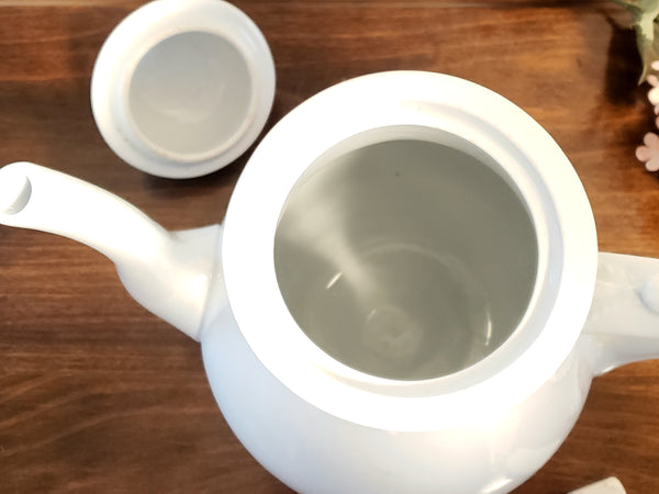 Antique White Ironstone 9 1/2"  Tea Pot, Burgess & Goddard c. 1840-1890