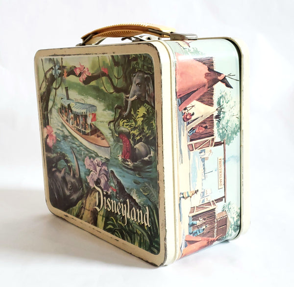 Disneyland Metal Lunchbox, Jungle Cruise Congo Queen and Castle by Aladdin Industries c. 1957