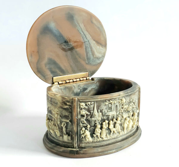 Incolay Stone Jewelry Trinket Box "La Vie Village" No. 1-5017