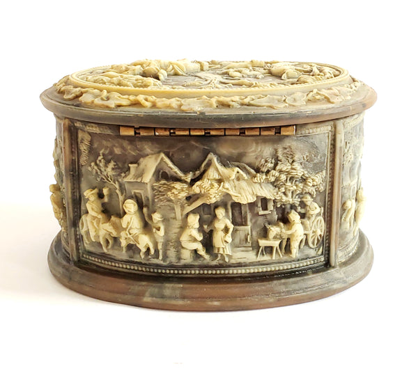 Incolay Stone Jewelry Trinket Box "La Vie Village" No. 1-5017